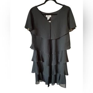 Patra Elegant Black Layered Dress size 16